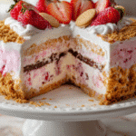 Easy Strawberry Shortcake Ice Cream Cake: A Freezer-Friendly Favorite for Summer Joy 3 Strawberry shortcake ice cream cake dessert